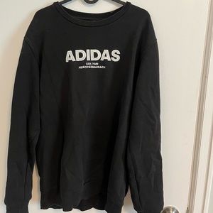 Black adidas crewneck with white logo